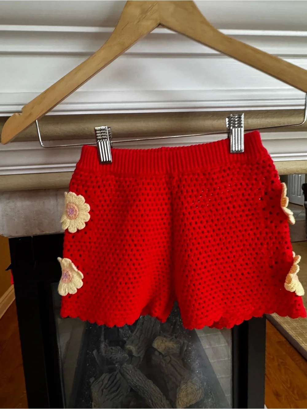 Zara Red Floal Crocket Knit Summer Set Size 5